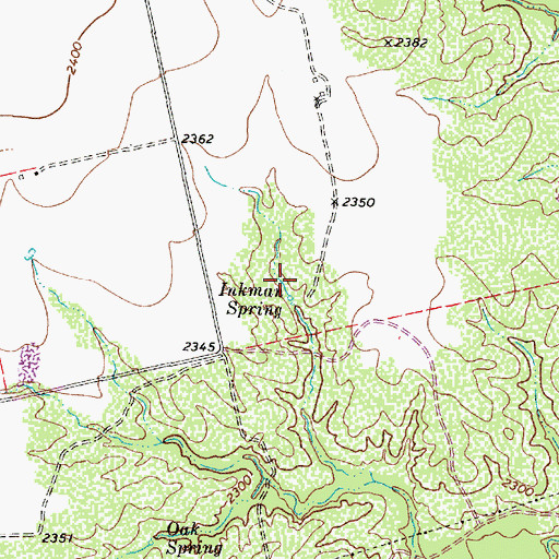 Topographic Map of Inkman Spring, TX