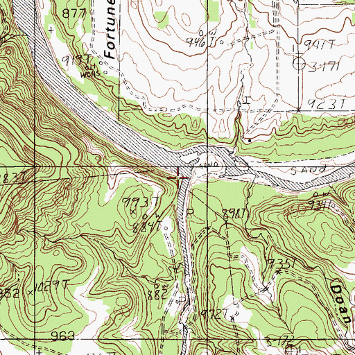 Topographic Map of Ioni Creek, TX