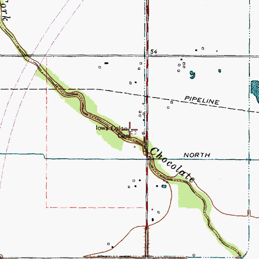 Topographic Map of Iowa Colony Cemetery, TX