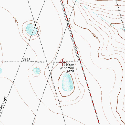 Topographic Map of Iraan Windmill, TX