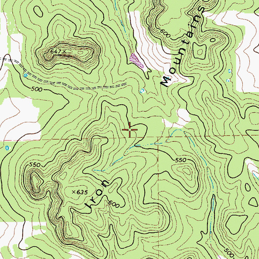 Topographic Map of Iron Mountains, TX