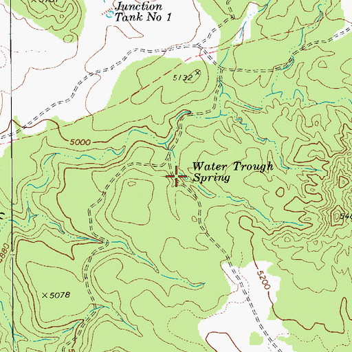 Topographic Map of Water Trough Spring, AZ