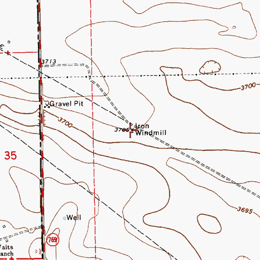 Topographic Map of Iron Windmill, TX