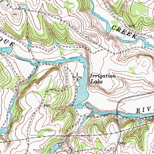 Topographic Map of Irrigation Lake, TX