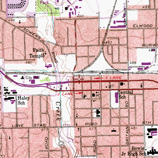 Topographic Map of Irving, TX