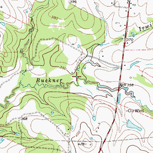 Topographic Map of Irwin Branch, TX