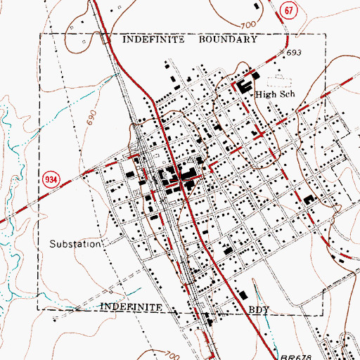 Topographic Map of Itasca, TX