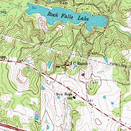 Topographic Map of J C Ranch, TX