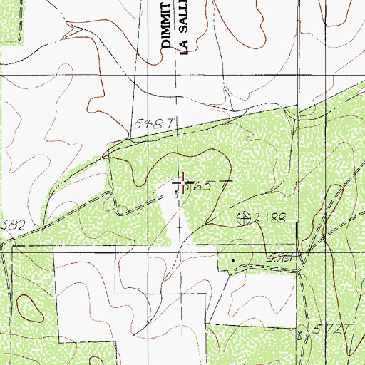 Topographic Map of J McGowan, TX