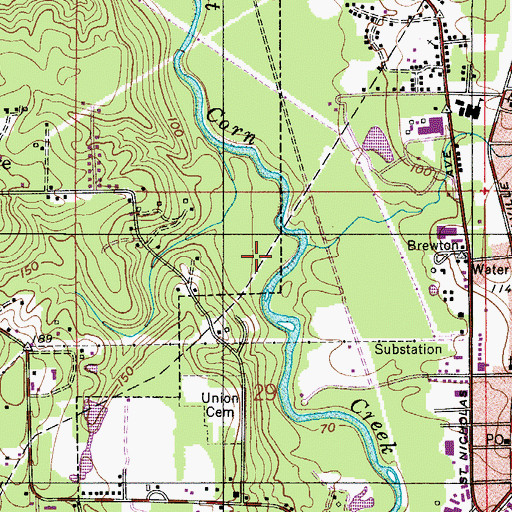 Topographic Map of Pilgrims Rest (historical), AL