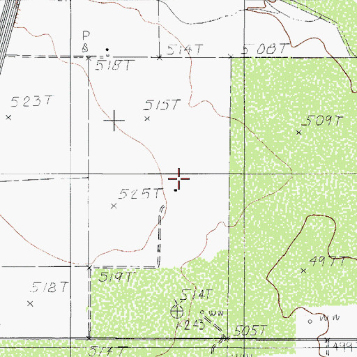 Topographic Map of J Myer, TX