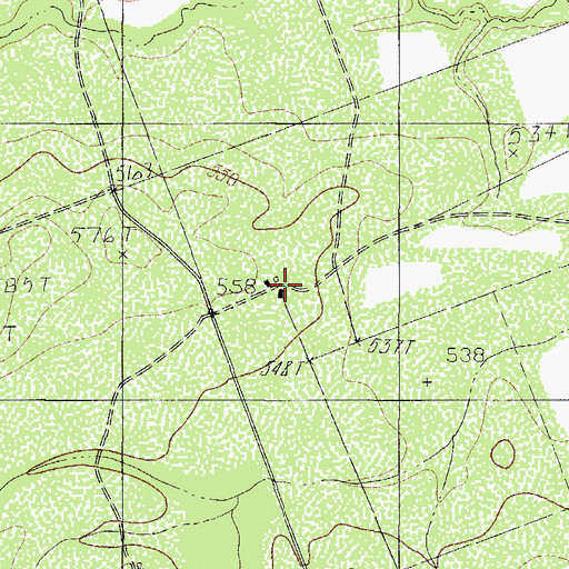 Topographic Map of J Rector, TX