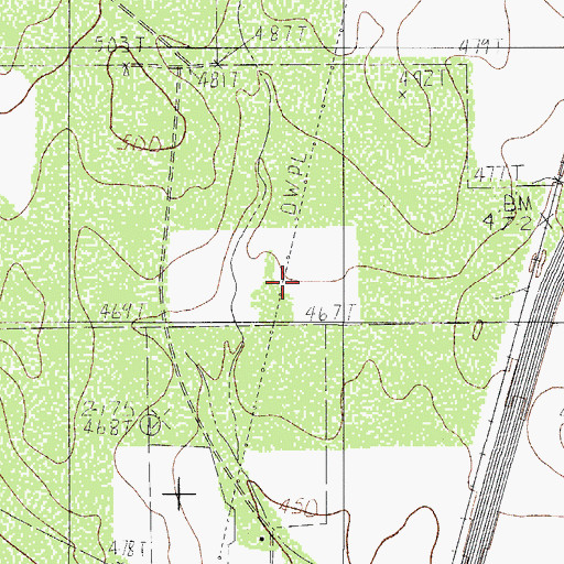 Topographic Map of J Robuck, TX