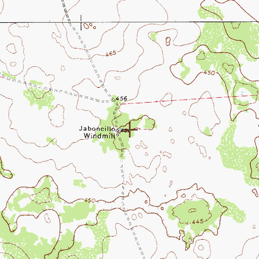 Topographic Map of Jaboncillo Windmill, TX