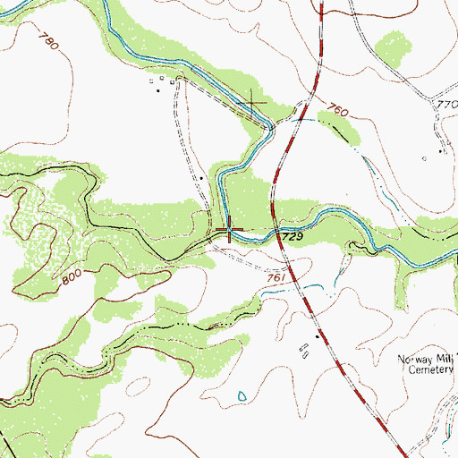 Topographic Map of Jack Branch, TX