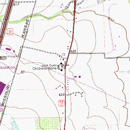 Topographic Map of Jack Coes Childrens Home, TX