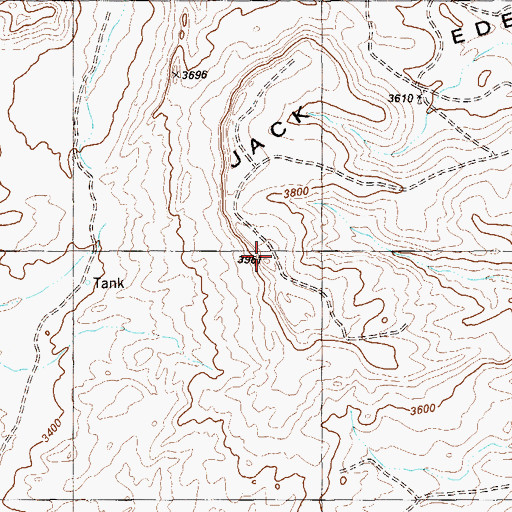 Topographic Map of Jack Eden Mesa, TX
