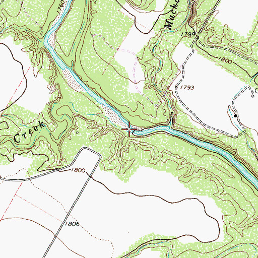 Topographic Map of Jack Miles Creek, TX
