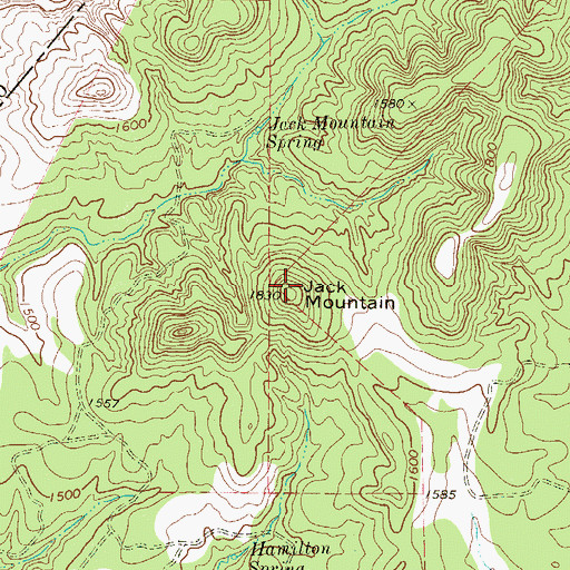 Topographic Map of Jack Mountain, TX