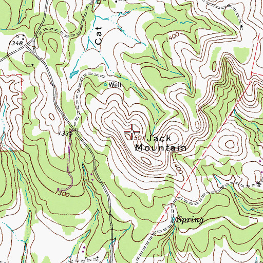 Topographic Map of Jack Mountain, TX
