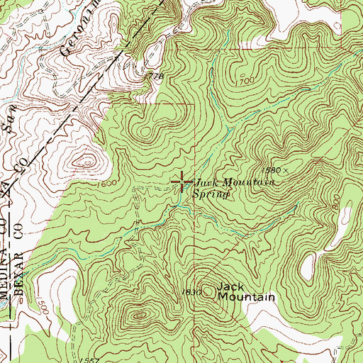 Topographic Map of Jack Mountain Spring, TX