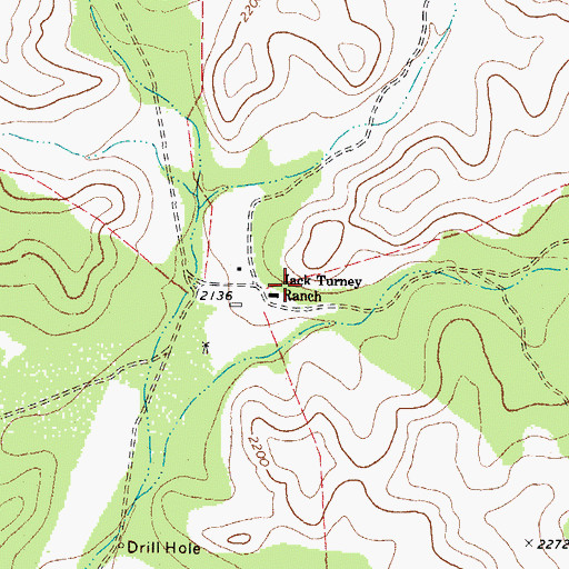 Topographic Map of Jack Turney Ranch, TX