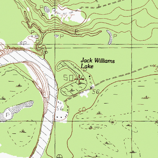 Topographic Map of Jack Williams Lake, TX