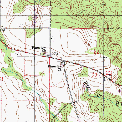 Topographic Map of Pineview Church Cemetery, AL