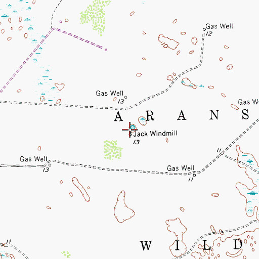 Topographic Map of Jack Windmill, TX