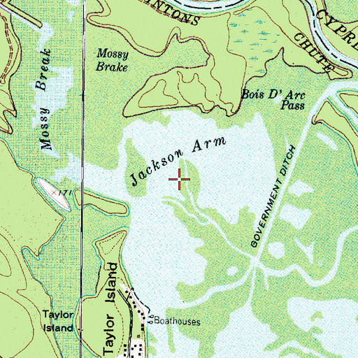 Topographic Map of Jackson Arm, TX