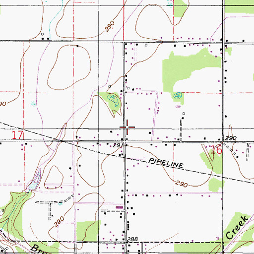 Topographic Map of Pleasant Hill Baptist Church, AL