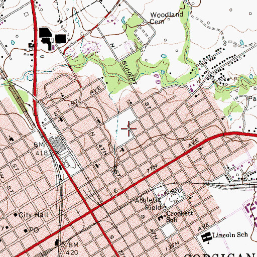 Topographic Map of Jackson High School, TX