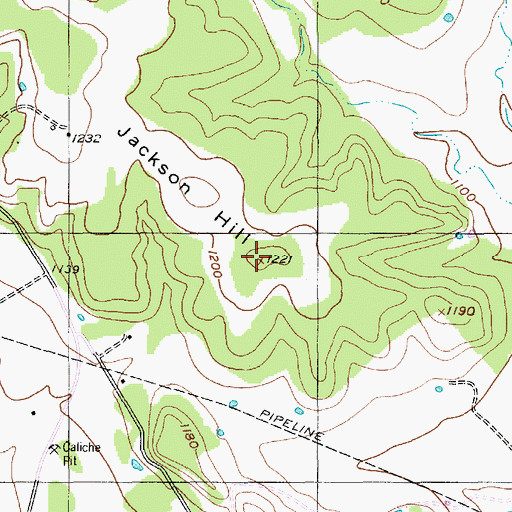 Topographic Map of Jackson Hill, TX