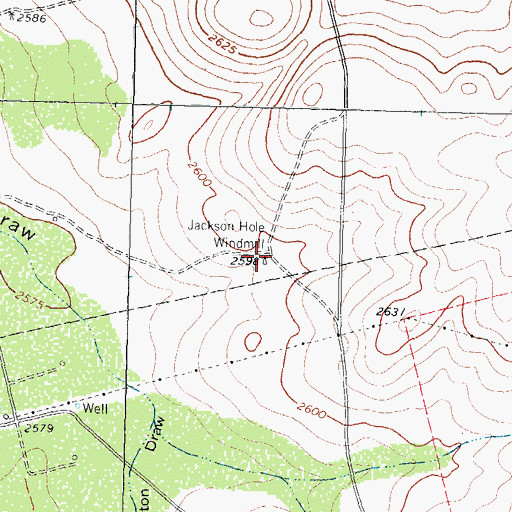 Topographic Map of Jackson Hole Windmill, TX