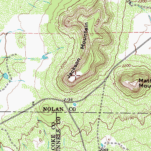 Topographic Map of Jackson Mountain, TX