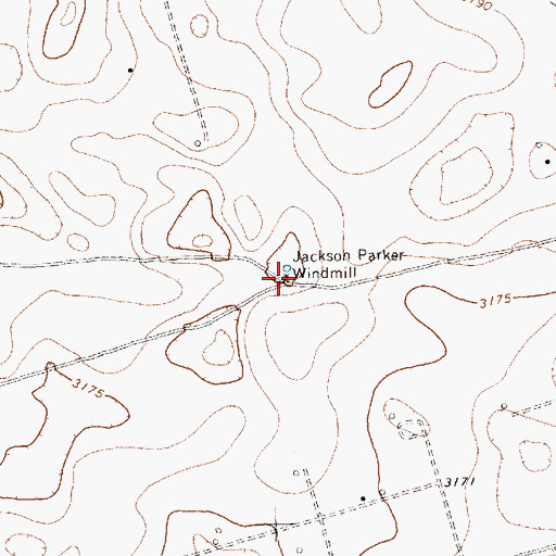 Topographic Map of Jackson Parker Windmill, TX
