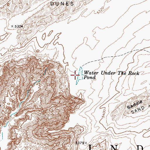 Topographic Map of Water under the Rock Pond, AZ