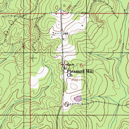Topographic Map of Pleasant Hill Cemetery, AL