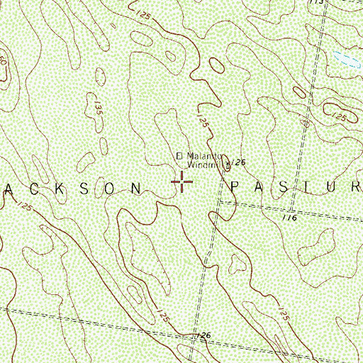 Topographic Map of Jackson Pasture, TX