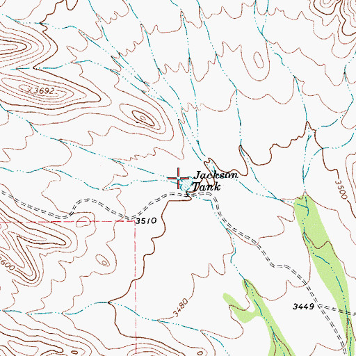 Topographic Map of Jackson Tank, TX