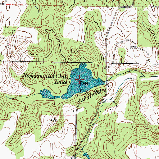 Topographic Map of Jacksonville Club Lake, TX