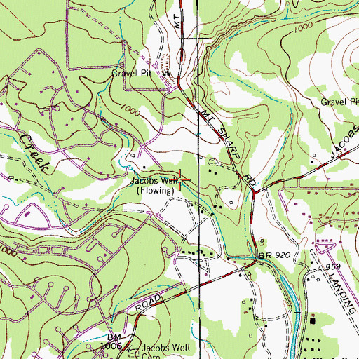 Topographic Map of Jacobs Well, TX