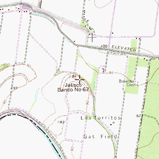 Topographic Map of Jalisco Banco Number 67, TX