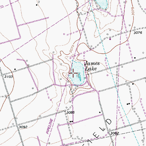 Topographic Map of James Lake, TX