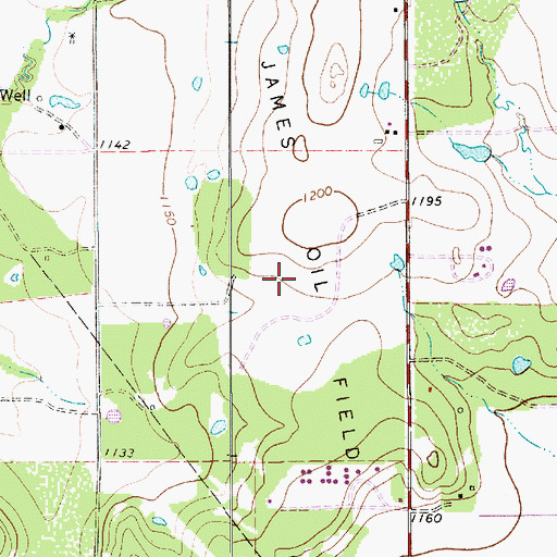 Topographic Map of James Oil Field, TX