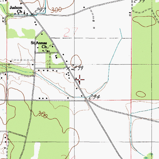Topographic Map of Poarch Community Church, AL