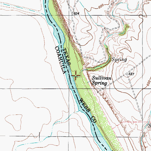 Topographic Map of Jardin Creek, TX