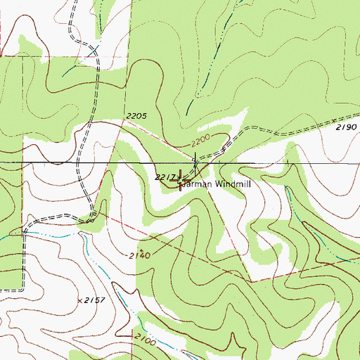 Topographic Map of Jarman Windmill, TX