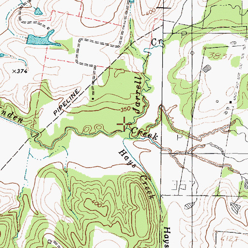 Topographic Map of Jarrell Creek, TX