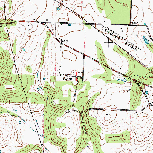 Topographic Map of Jarrett Cemetery, TX